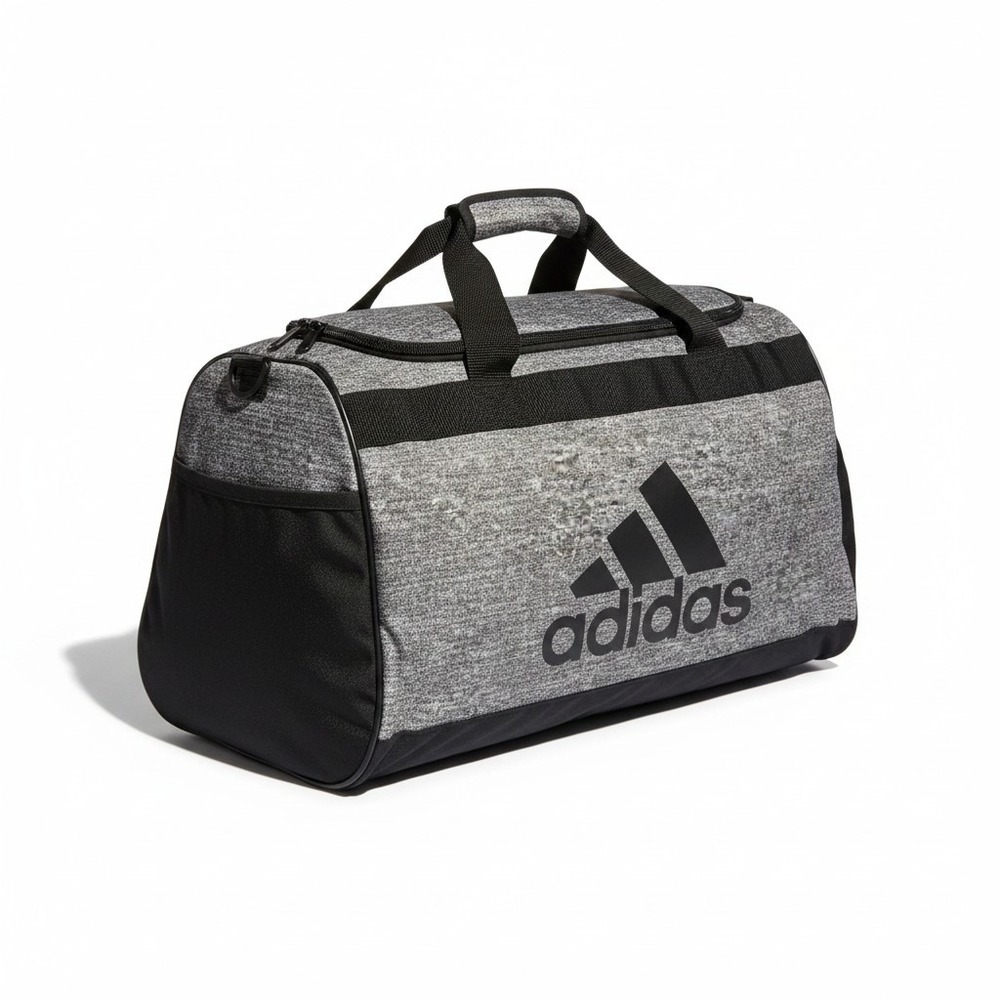 adidas Diablo Small Duffel Gym Bag Onix Gray Jersey Black 18in Shoulder Strap